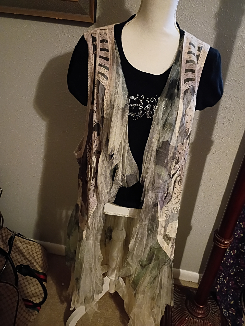 Lightweight Sheer Layering Vest in Beige and Taupe